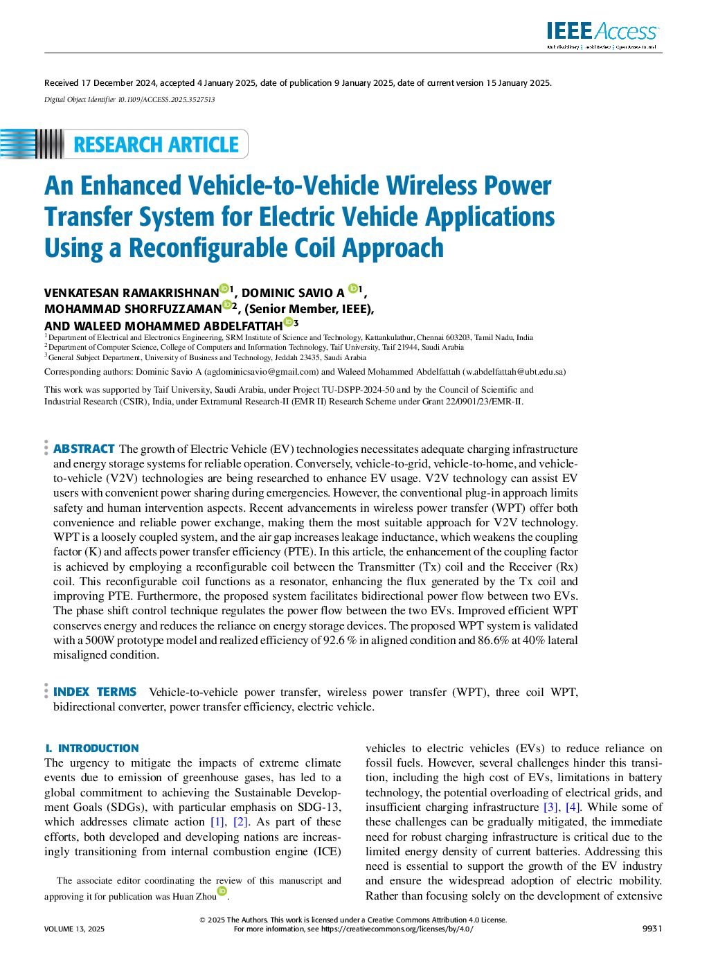 An Enhanced Vehicle-to-Vehicle Wireless Power Transfer System for Electric Vehicle Applications Using a Reconfigurable Coil Approach