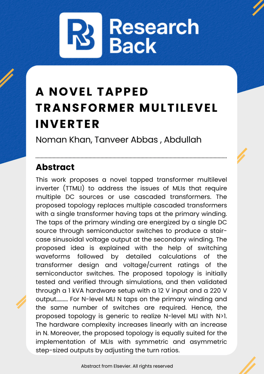 A Novel Tapped Transformer Multilevel Inverter