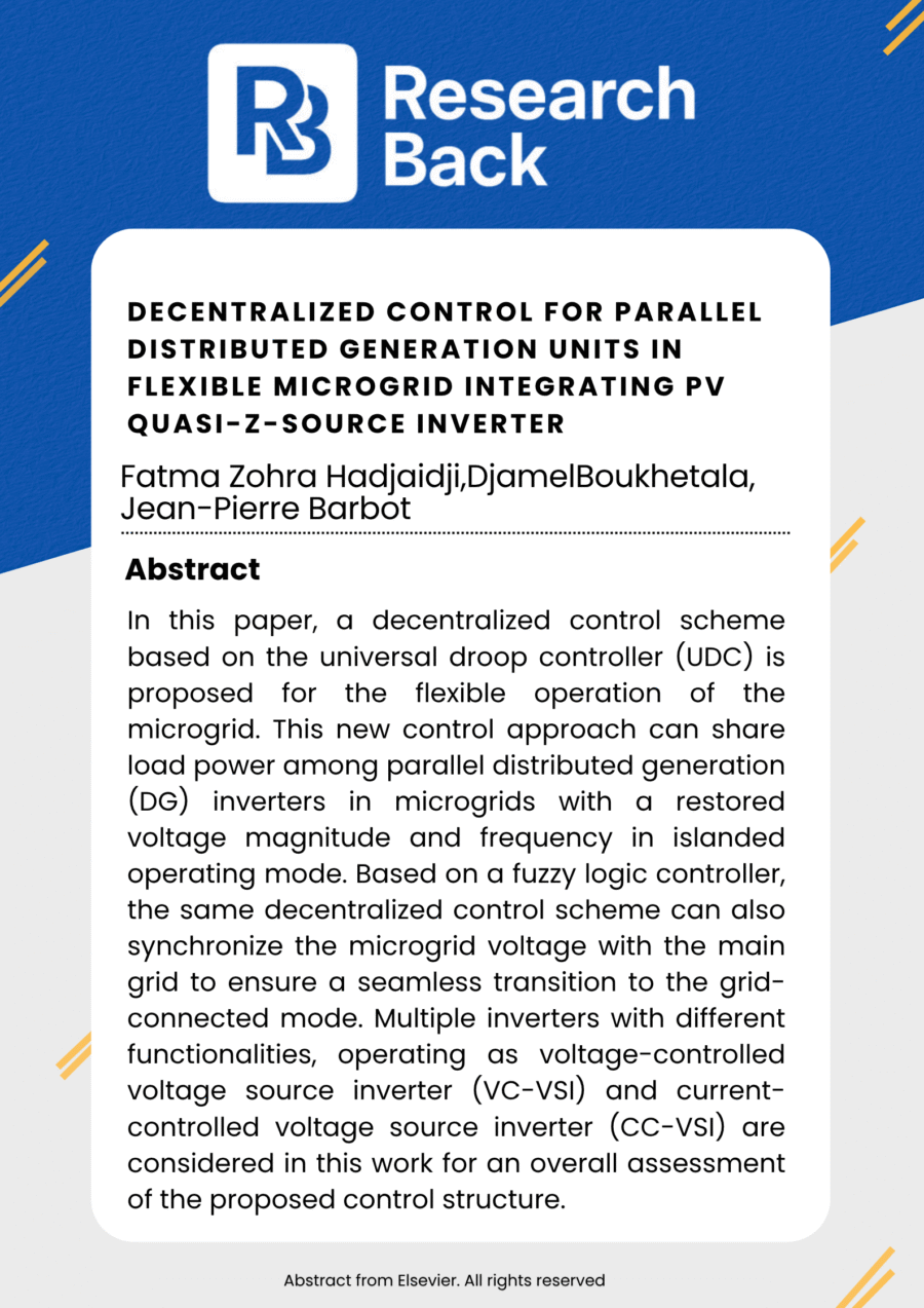 Decentralized control for parallel distributed generation units in flexible microgrid integrating PV quasi-Z-source inverter