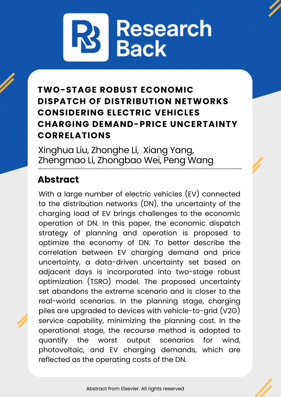 Two-stage robust economic dispatch of distribution networks considering electric vehicles charging demand-price uncertainty correlations