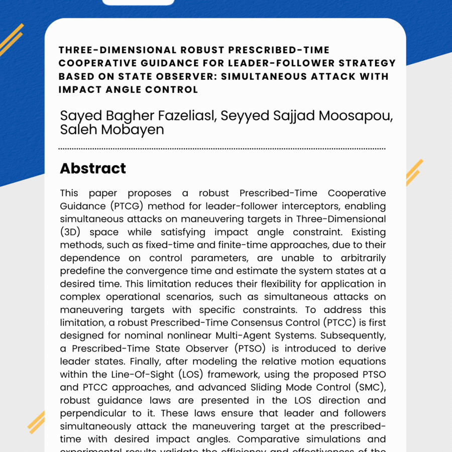 Three-dimensional robust prescribed-time cooperative guidance for leader-follower strategy based on state observer: Simultaneous attack with impact angle control
