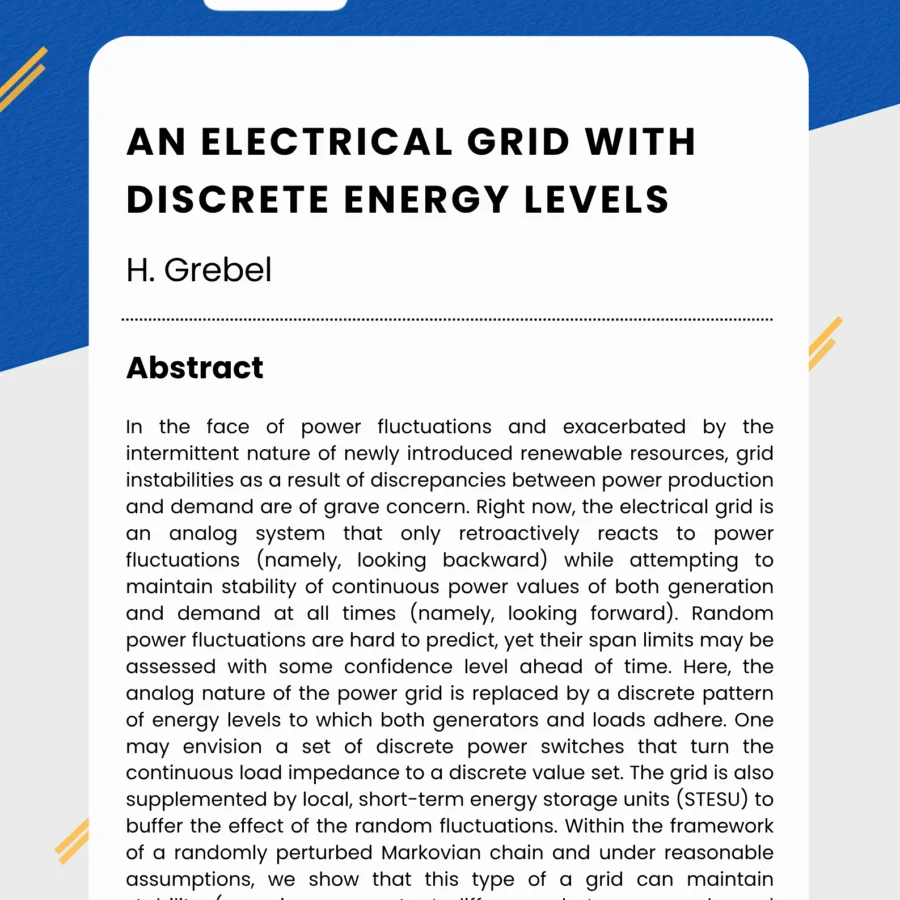 An electrical grid with discrete energy levels