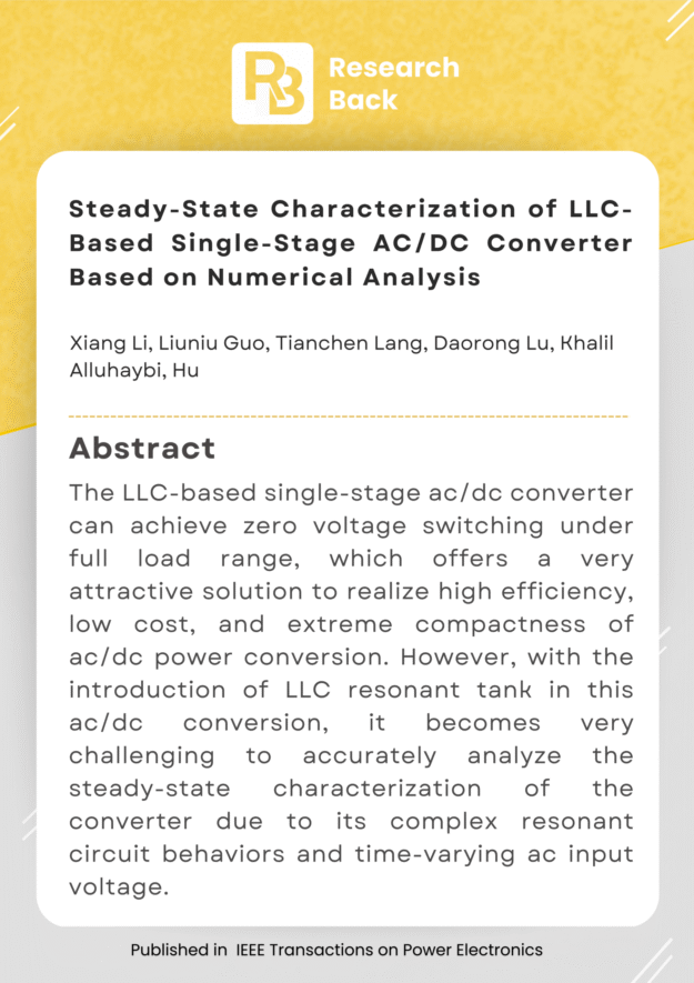 Steady-State Characterization of LLC-Based Single-Stage AC/DC Converter Based on Numerical Analysis