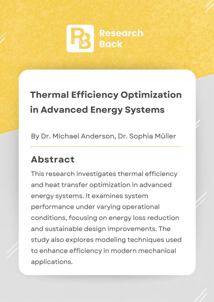 Thermal Efficiency Optimization in Advanced Energy Systems